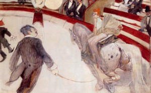 Oil toulouse lautrec, henri de Painting - At the Cirque Fernando The Ringmaster 1887-1888 by Toulouse Lautrec, Henri de
