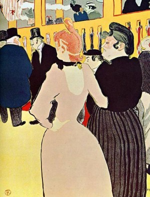 Oil toulouse lautrec, henri de Painting - At the Moulin Rouge La Goulue with Her Sister 1892 by Toulouse Lautrec, Henri de