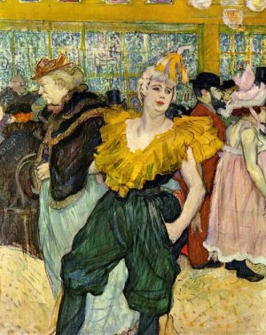 Oil toulouse lautrec, henri de Painting - At the Moulin Rouge The Clowness Cha-U-Kao 1895 by Toulouse Lautrec, Henri de