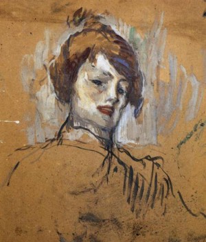 Oil woman Painting - Head of a Woman 1896 by Toulouse Lautrec, Henri de