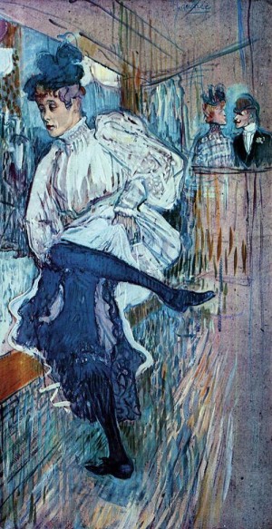 Oil toulouse lautrec, henri de Painting - Jane Avril Dancing 1892 by Toulouse Lautrec, Henri de