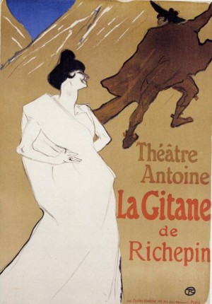 Oil toulouse lautrec, henri de Painting - La Gitane The Gypsy 1899 by Toulouse Lautrec, Henri de