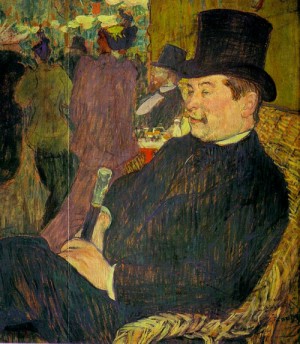 Oil portrait Painting - Portrait of Monsieur Delaporte at the Jardin de Paris, 1893 by Toulouse Lautrec, Henri de