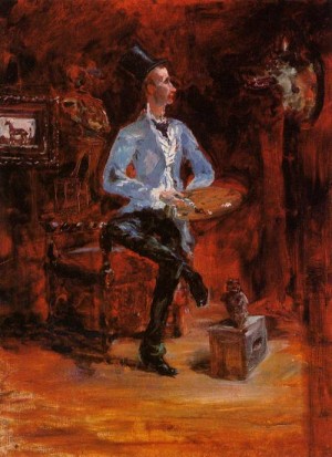 Oil toulouse lautrec, henri de Painting - Princeteau in His Studio 1881-1882 by Toulouse Lautrec, Henri de