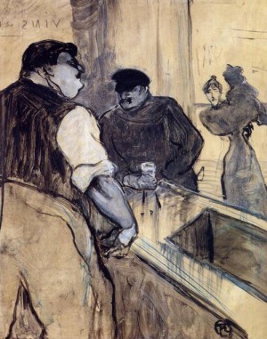 Oil toulouse lautrec, henri de Painting - The Bartender 1900 by Toulouse Lautrec, Henri de