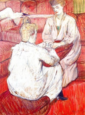 Oil toulouse lautrec, henri de Painting - The Card Players 1893 by Toulouse Lautrec, Henri de