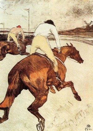 Oil toulouse lautrec, henri de Painting - The Jockey 1899 by Toulouse Lautrec, Henri de