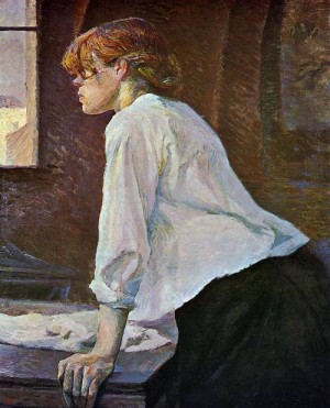 Oil toulouse lautrec, henri de Painting - The Laundress 1889 by Toulouse Lautrec, Henri de