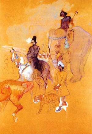 Oil toulouse lautrec, henri de Painting - The Procession of the Raja 1895 by Toulouse Lautrec, Henri de