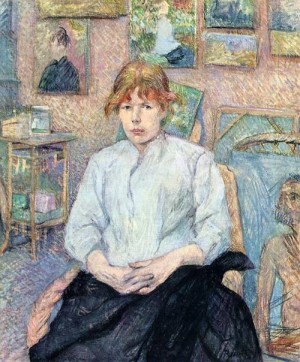 Oil toulouse lautrec, henri de Painting - The Redhead with a White Blouse 1888 by Toulouse Lautrec, Henri de