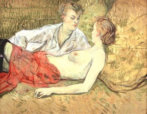 Oil toulouse lautrec, henri de Painting - The Two Friends by Toulouse Lautrec, Henri de