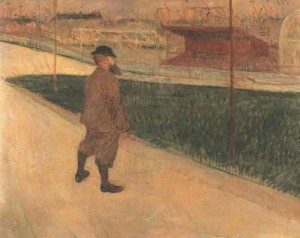 Oil toulouse lautrec, henri de Painting - Tristan Bernard at the Buffalo Station 1895 by Toulouse Lautrec, Henri de