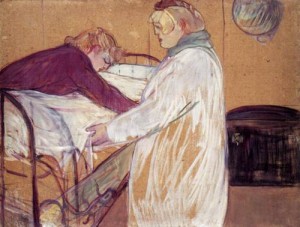Oil toulouse lautrec, henri de Painting - Two Women Making the Bed 1891 by Toulouse Lautrec, Henri de