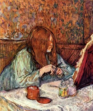 Oil woman Painting - Woman at Her Toilette Madame Poupoule 1900 by Toulouse Lautrec, Henri de