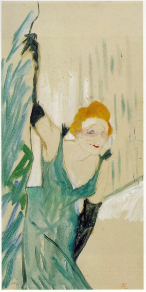 Oil toulouse lautrec, henri de Painting - Yvette Guilbert Greeting the Audience   1894 by Toulouse Lautrec, Henri de