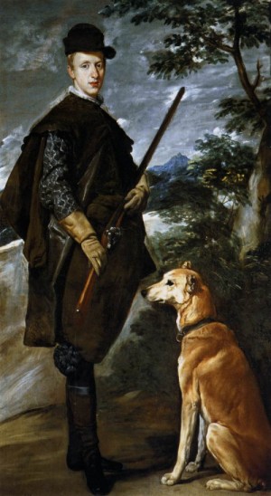 Oil people Painting - Cardinal Infante Don Fernando as a Hunter    1632-33 by Velazquez, Diego