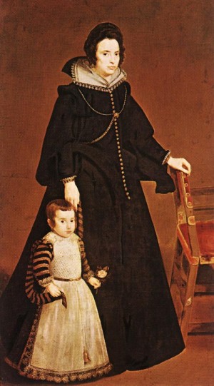 Oil velazquez, diego Painting - Dona Antonia de Ipenarrieta y Galdos and her Son Luis    c. 1631 by Velazquez, Diego