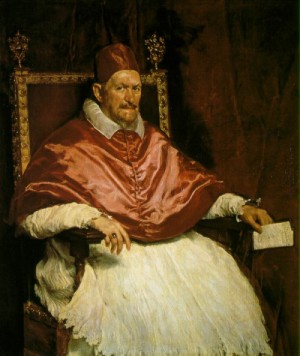 Oil velazquez, diego Painting - Innocent X    c. 1650 by Velazquez, Diego
