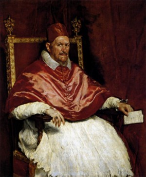 Oil velazquez, diego Painting - Portrait of Innocent X    c. 1650 by Velazquez, Diego