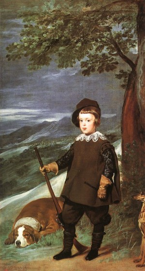 Oil people Painting - Prince Baltasar Carlos as a Hunter   1635-36 by Velazquez, Diego
