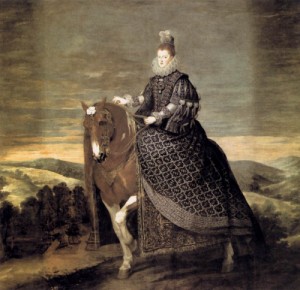  Photograph - Queen Margarita on Horseback   1634-35 by Velazquez, Diego