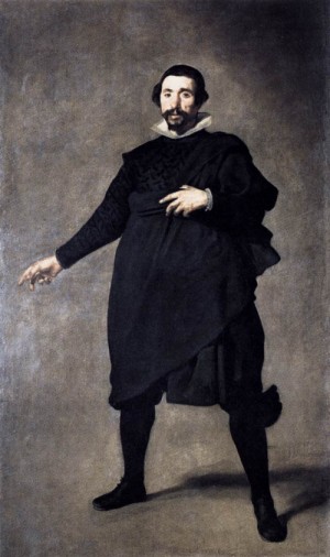 Oil velazquez, diego Painting - The Buffoon Pablo de Valladolid     1636-37 by Velazquez, Diego