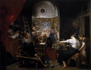  Photograph - The Fable of Arachne (Las Hilanderas)    c. 1657 by Velazquez, Diego
