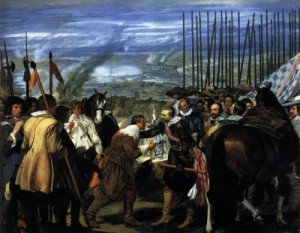 Oil velazquez, diego Painting - The Surrender of Breda (Las Lanzas)   1634-35 by Velazquez, Diego