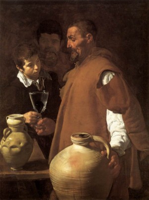 Oil the Painting - The Waterseller of Seville     1623 by Velazquez, Diego