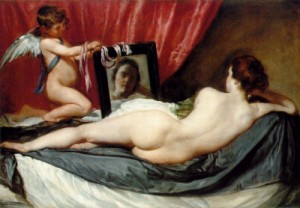 Oil velazquez, diego Painting - Venus at Her Mirror (The Rokeby Venus)   c. 1644-48 by Velazquez, Diego