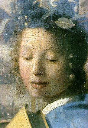 Oil vermeer van delft, jan Painting - The Art of Painting (detail ) by Vermeer Van delft, Jan