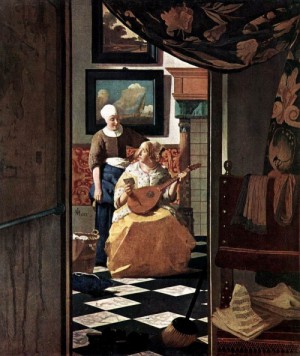 Oil the Painting - The Love Letter    1667-68 by Vermeer Van delft, Jan
