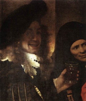 Oil the Painting - The Procuress (detail)   1656 by Vermeer Van delft, Jan