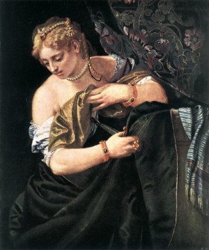 Oil veronese, paolo Painting - Lucretia    1580s by Veronese, Paolo