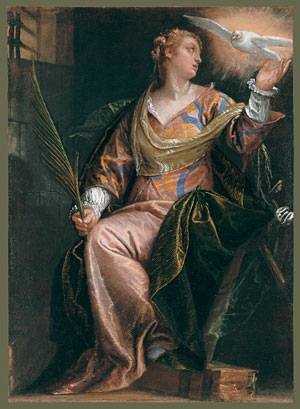 Oil veronese, paolo Painting - Saint Catherine of Alexandria in Prison ca 1580 by Veronese, Paolo