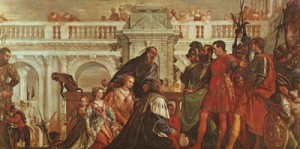 Oil veronese, paolo Painting - The Family of Darius before Alexander by Veronese, Paolo