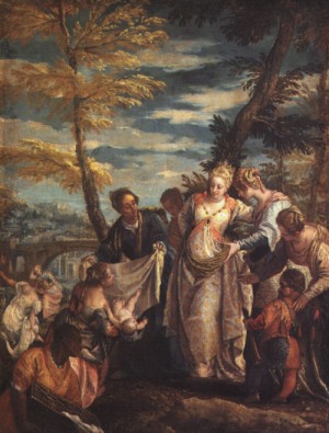 Oil veronese, paolo Painting - The Finding of Moses, approx. 1570-75 by Veronese, Paolo