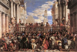 Oil veronese, paolo Painting - The Marriage at Cana     1563 by Veronese, Paolo