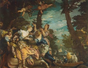 Oil veronese, paolo Painting - The Rape of Europe    1580 by Veronese, Paolo