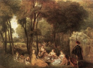 Oil watteau, jean-antoine Painting - Les Champs Elysees 1717-18 by Watteau, Jean-Antoine