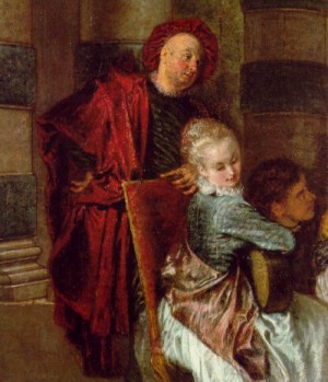Oil life Painting - The Delights of Life ( detail)1718 by Watteau, Jean-Antoine