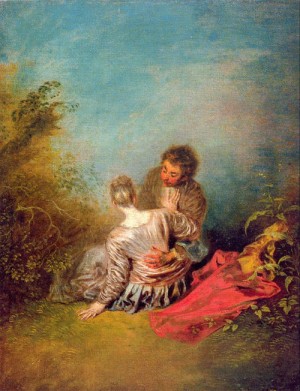 Oil watteau, jean-antoine Painting - The Misste   1719 by Watteau, Jean-Antoine