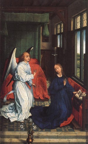 Oil annunciation Painting - Annunciation by Weyden, Rogier van der