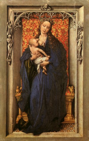 Oil madonna Painting - Madonna and Child by Weyden, Rogier van der