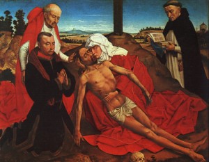 Oil weyden, rogier van der Painting - Pieta, National Gallery at London by Weyden, Rogier van der