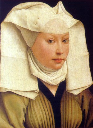 Oil weyden, rogier van der Painting - Portrait of a Young Woman, 1435 by Weyden, Rogier van der