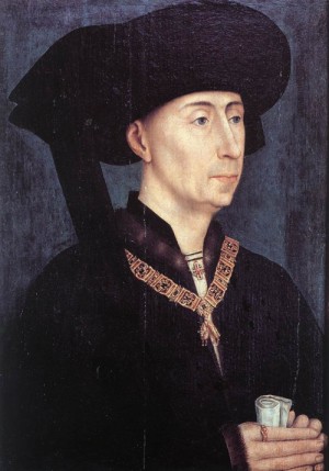 Oil portrait Painting - Portrait of Philip the Good    after 1450 by Weyden, Rogier van der