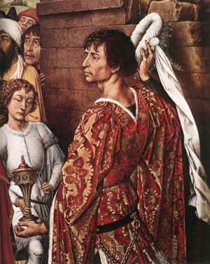 Oil weyden, rogier van der Painting - St Columba Altarpiece (detail)    c. 1455 by Weyden, Rogier van der