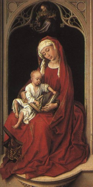 Oil weyden, rogier van der Painting - The Virgin and Child    1436-38 by Weyden, Rogier van der