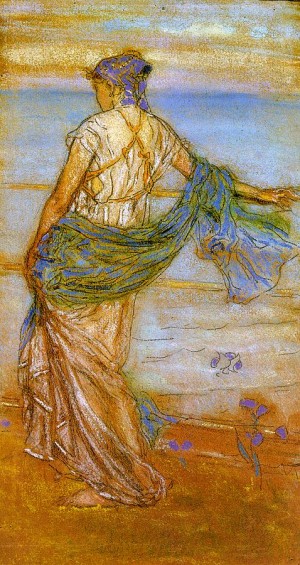 Oil whistler, james abbott mcneill Painting - Annabel Lee (Also known as Niobe), 1890 by Whistler, James Abbott McNeill